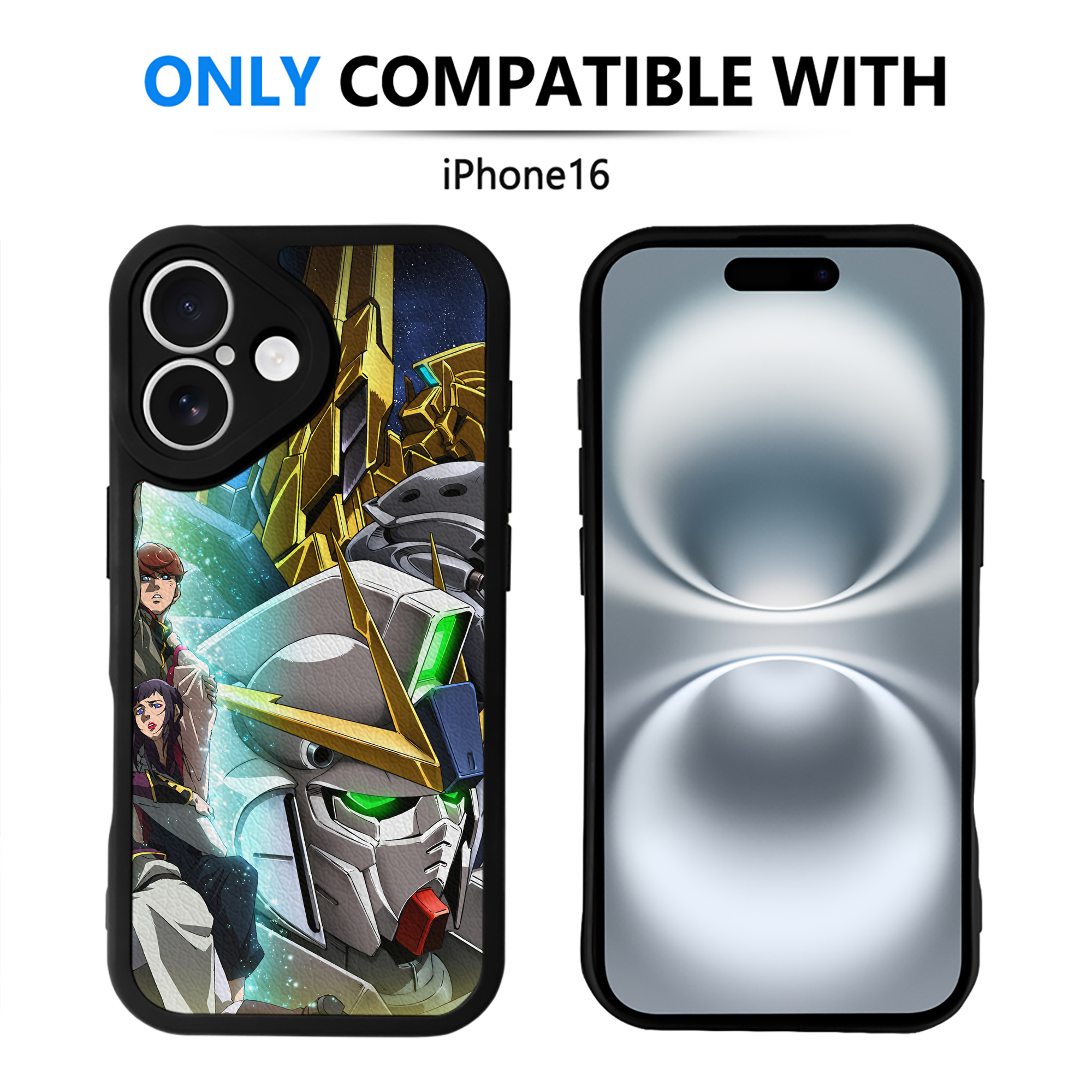 （画像用） 機動戦士ガンダム Mobile Suit Gundam 【iPhone 16シリーズ対応】シリコンスマホケース（レザー調） 材質：シリコン